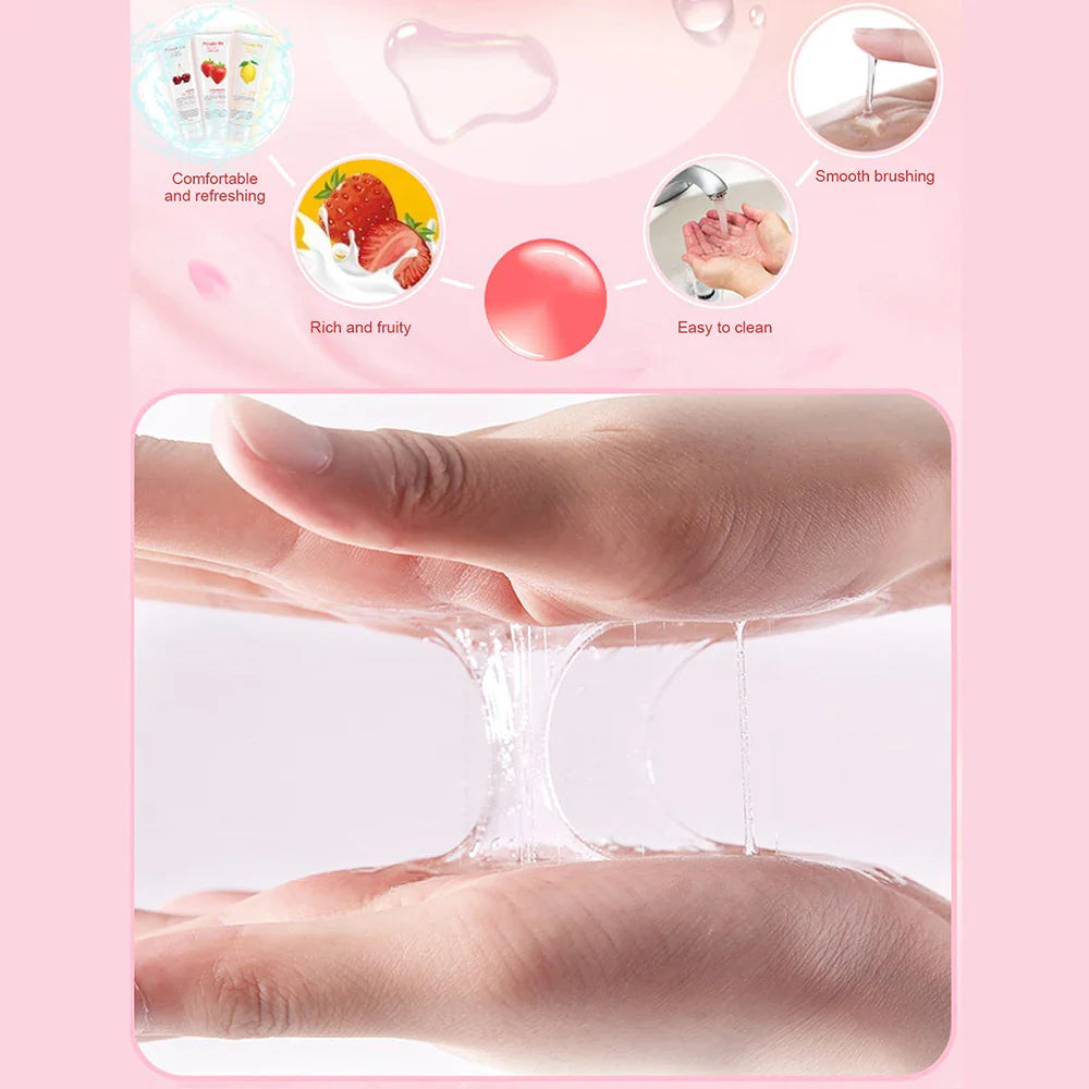 60-100ML Strawberry Flavored Edible Lubricant Sex Oral Water Base Silicone Lubrication Silk Touch Anal Orgasm Gel Gay Sex Oil