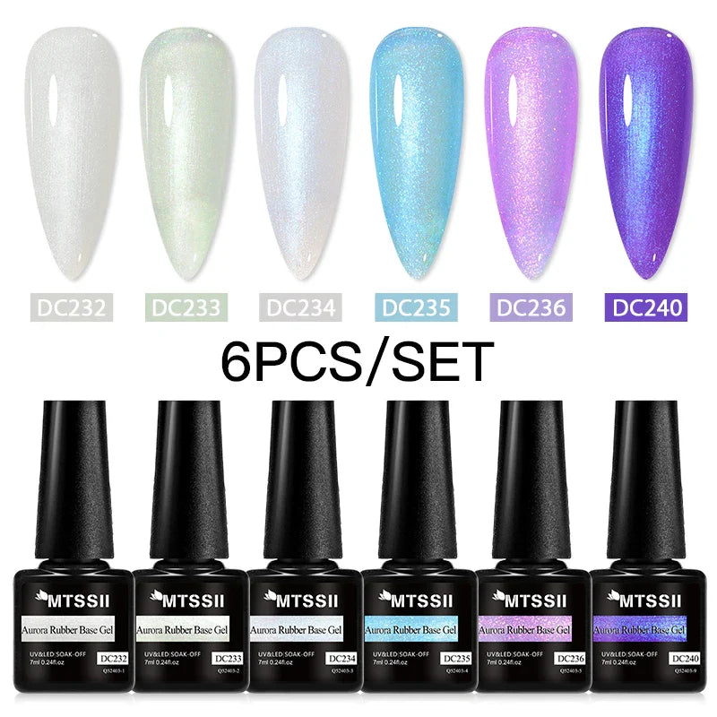 6PCS/SET Glitter Bright Pink Peach Gel Nail Polish Kit Spring Colorful Semi Permanent Soak Off Art UV Gel Varnish For Manicure