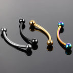 1PC 16G Titanium Snake Eye Tongue Barbell Curved Barbell Eyebrow Rings Snake Piercing Labret Lip Earrings Sexy Body Jewelry